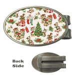 Christmas Texture, Pattern, Red, Tree, Craciun, Green, Christmas Money Clips (Oval) 