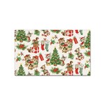 Christmas Texture, Pattern, Red, Tree, Craciun, Green, Christmas Sticker (Rectangular)