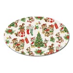 Christmas Texture, Pattern, Red, Tree, Craciun, Green, Christmas Oval Magnet