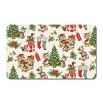 Christmas Texture, Pattern, Red, Tree, Craciun, Green, Christmas Magnet (Rectangular)