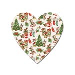 Christmas Texture, Pattern, Red, Tree, Craciun, Green, Christmas Heart Magnet