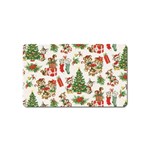 Christmas Texture, Pattern, Red, Tree, Craciun, Green, Christmas Magnet (Name Card)