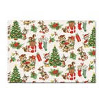 Christmas Texture, Pattern, Red, Tree, Craciun, Green, Christmas Sticker A4 (10 pack)