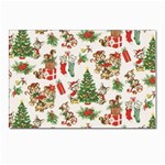 Christmas Texture, Pattern, Red, Tree, Craciun, Green, Christmas Postcard 4 x 6  (Pkg of 10)