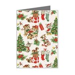 Christmas Texture, Pattern, Red, Tree, Craciun, Green, Christmas Mini Greeting Card