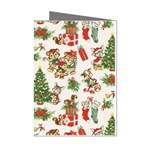 Christmas Texture, Pattern, Red, Tree, Craciun, Green, Christmas Mini Greeting Cards (Pkg of 8)