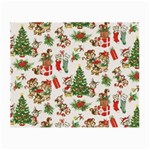 Christmas Texture, Pattern, Red, Tree, Craciun, Green, Christmas Small Glasses Cloth