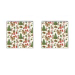 Christmas Texture, Pattern, Red, Tree, Craciun, Green, Christmas Cufflinks (Square)