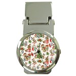 Christmas Texture, Pattern, Red, Tree, Craciun, Green, Christmas Money Clip Watches