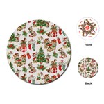 Christmas Texture, Pattern, Red, Tree, Craciun, Green, Christmas Playing Cards Single Design (Round)