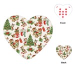 Christmas Texture, Pattern, Red, Tree, Craciun, Green, Christmas Playing Cards Single Design (Heart)