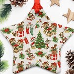 Christmas Texture, Pattern, Red, Tree, Craciun, Green, Christmas Star Ornament (Two Sides)