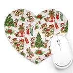 Christmas Texture, Pattern, Red, Tree, Craciun, Green, Christmas Heart Mousepad