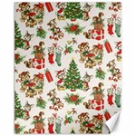 Christmas Texture, Pattern, Red, Tree, Craciun, Green, Christmas Canvas 11  x 14 