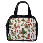 Christmas Texture, Pattern, Red, Tree, Craciun, Green, Christmas Classic Handbag (One Side)