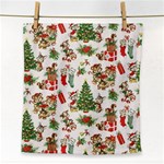 Christmas Texture, Pattern, Red, Tree, Craciun, Green, Christmas Face Towel