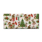 Christmas Texture, Pattern, Red, Tree, Craciun, Green, Christmas Hand Towel