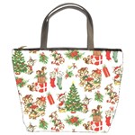 Christmas Texture, Pattern, Red, Tree, Craciun, Green, Christmas Bucket Bag