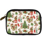 Christmas Texture, Pattern, Red, Tree, Craciun, Green, Christmas Digital Camera Leather Case