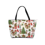 Christmas Texture, Pattern, Red, Tree, Craciun, Green, Christmas Classic Shoulder Handbag