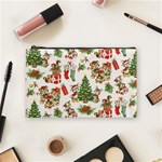 Christmas Texture, Pattern, Red, Tree, Craciun, Green, Christmas Cosmetic Bag (Medium)