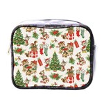 Christmas Texture, Pattern, Red, Tree, Craciun, Green, Christmas Mini Toiletries Bag (One Side)