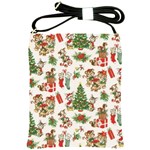 Christmas Texture, Pattern, Red, Tree, Craciun, Green, Christmas Shoulder Sling Bag