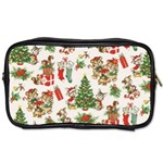 Christmas Texture, Pattern, Red, Tree, Craciun, Green, Christmas Toiletries Bag (One Side)