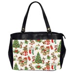 Christmas Texture, Pattern, Red, Tree, Craciun, Green, Christmas Oversize Office Handbag (2 Sides)