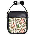 Christmas Texture, Pattern, Red, Tree, Craciun, Green, Christmas Girls Sling Bag