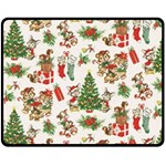 Christmas Texture, Pattern, Red, Tree, Craciun, Green, Christmas Fleece Blanket (Medium)