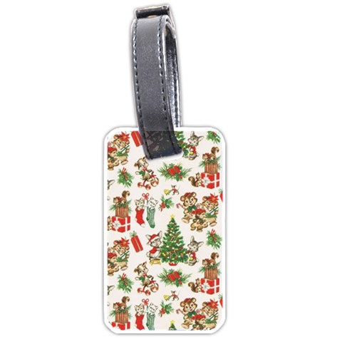 Christmas Texture, Pattern, Red, Tree, Craciun, Green, Christmas Luggage Tag (one side) from ArtsNow.com Front