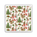 Christmas Texture, Pattern, Red, Tree, Craciun, Green, Christmas Memory Card Reader (Square)