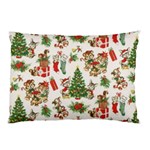 Christmas Texture, Pattern, Red, Tree, Craciun, Green, Christmas Pillow Case (Two Sides)