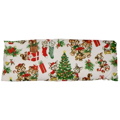 Christmas Texture, Pattern, Red, Tree, Craciun, Green, Christmas 15 x40  Body Pillow Case Dakimakura (Two Sides) from ArtsNow.com Back