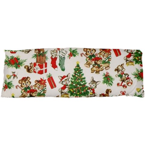 Christmas Texture, Pattern, Red, Tree, Craciun, Green, Christmas 17 x47  Body Pillow Case Dakimakura (Two Sides) from ArtsNow.com Front