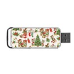 Christmas Texture, Pattern, Red, Tree, Craciun, Green, Christmas Portable USB Flash (Two Sides)