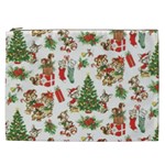 Christmas Texture, Pattern, Red, Tree, Craciun, Green, Christmas Cosmetic Bag (XXL)