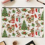 Christmas Texture, Pattern, Red, Tree, Craciun, Green, Christmas Cosmetic Bag (XXXL)