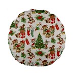 Christmas Texture, Pattern, Red, Tree, Craciun, Green, Christmas Standard 15  Premium Round Cushions