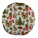 Christmas Texture, Pattern, Red, Tree, Craciun, Green, Christmas Large 18  Premium Round Cushions