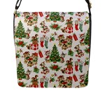 Christmas Texture, Pattern, Red, Tree, Craciun, Green, Christmas Flap Closure Messenger Bag (L)