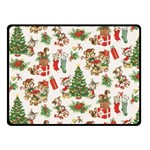 Christmas Texture, Pattern, Red, Tree, Craciun, Green, Christmas Two Sides Fleece Blanket (Small)