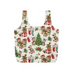 Christmas Texture, Pattern, Red, Tree, Craciun, Green, Christmas Full Print Recycle Bag (S)