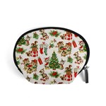 Christmas Texture, Pattern, Red, Tree, Craciun, Green, Christmas Accessory Pouch (Small)