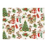 Christmas Texture, Pattern, Red, Tree, Craciun, Green, Christmas Two Sides Premium Plush Fleece Blanket (Mini)