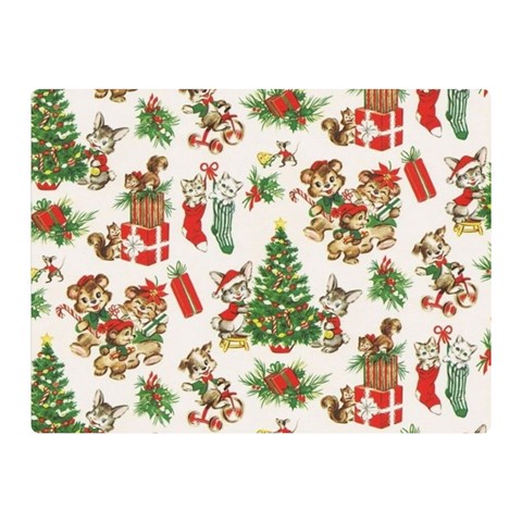 Christmas Texture, Pattern, Red, Tree, Craciun, Green, Christmas Two Sides Premium Plush Fleece Blanket (Mini) from ArtsNow.com 35 x27  Blanket Back