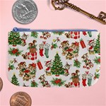 Christmas Texture, Pattern, Red, Tree, Craciun, Green, Christmas Large Coin Purse