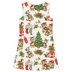 Christmas Texture, Pattern, Red, Tree, Craciun, Green, Christmas Kids  Short Sleeve Velvet Dress from ArtsNow.com Back