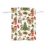 Christmas Texture, Pattern, Red, Tree, Craciun, Green, Christmas Lightweight Drawstring Pouch (S)